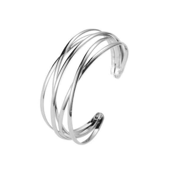 Wide Open Cuff Bracelet Crisscross Design - Picture 4 of 4